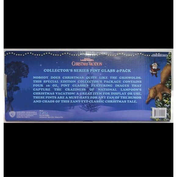 4 Pack 16 oz National Lampoon’s Christmas Vacation 2015 Glasses - Picture 8 of 9
